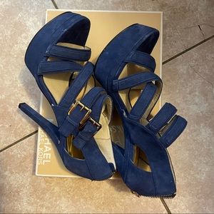 MIchael Kors Blue Stiletto Platform Heels size 8. Worn 2x. Cleaning out closet.